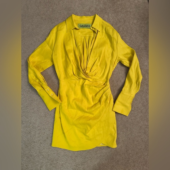 Gauge81 NAHA LINEN linen draped shirt mini dress - Small. EUC. - Picture 1 of 13